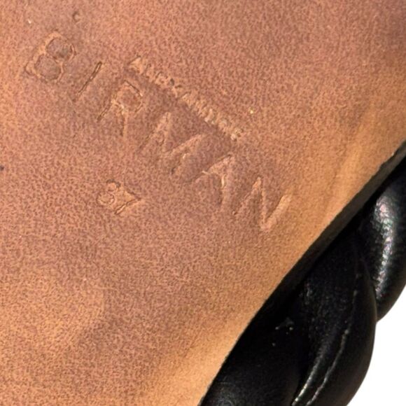 ALEXANDRE BIRDMAN Carlotta Braided Leather black Point-toe slide on Flats sz 37 - Picture 6 of 6